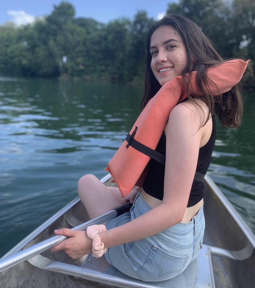 Karla Salazar kayaking.
