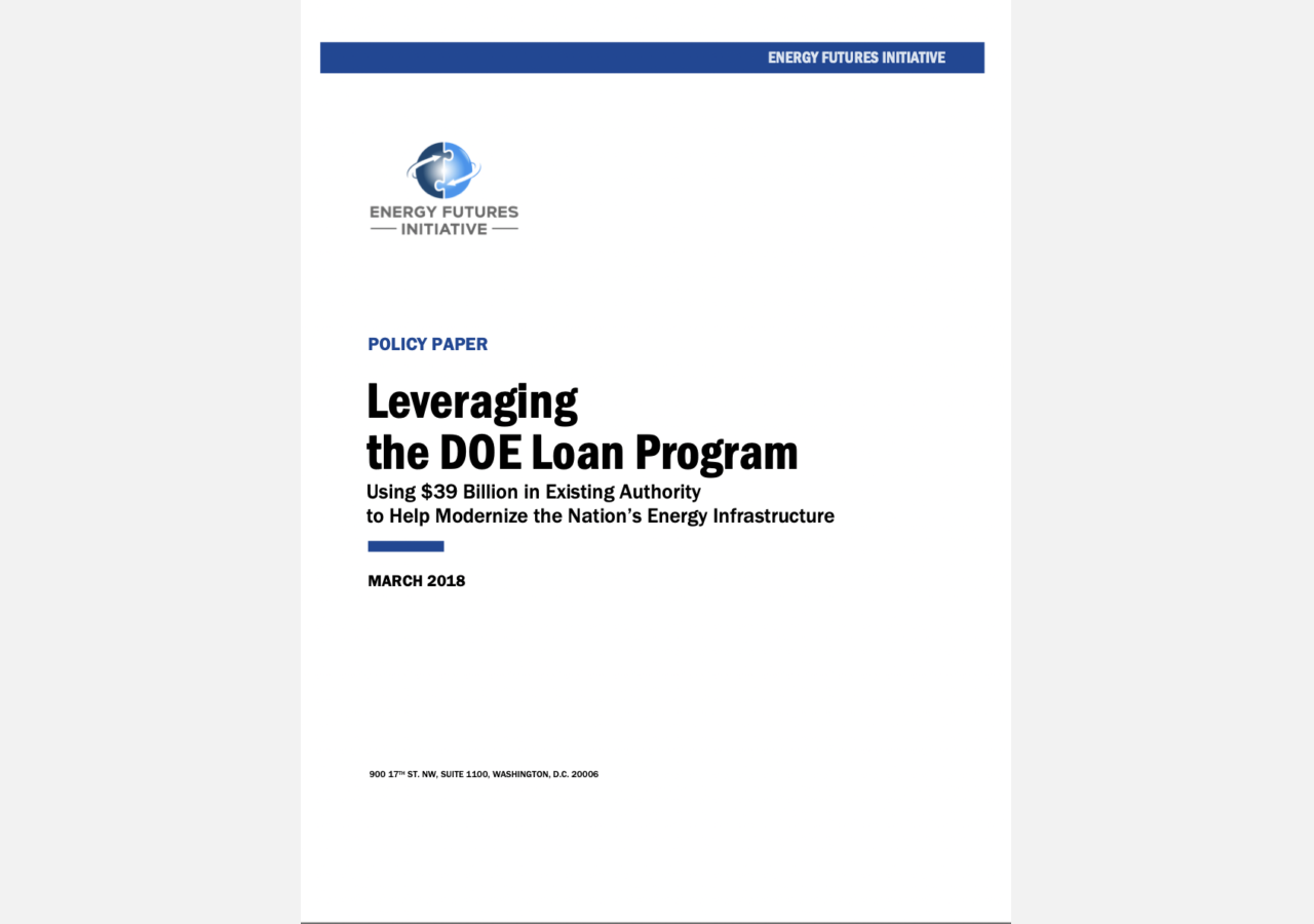 Cover image of EFI's Leveraging the DOE Loan Program report.