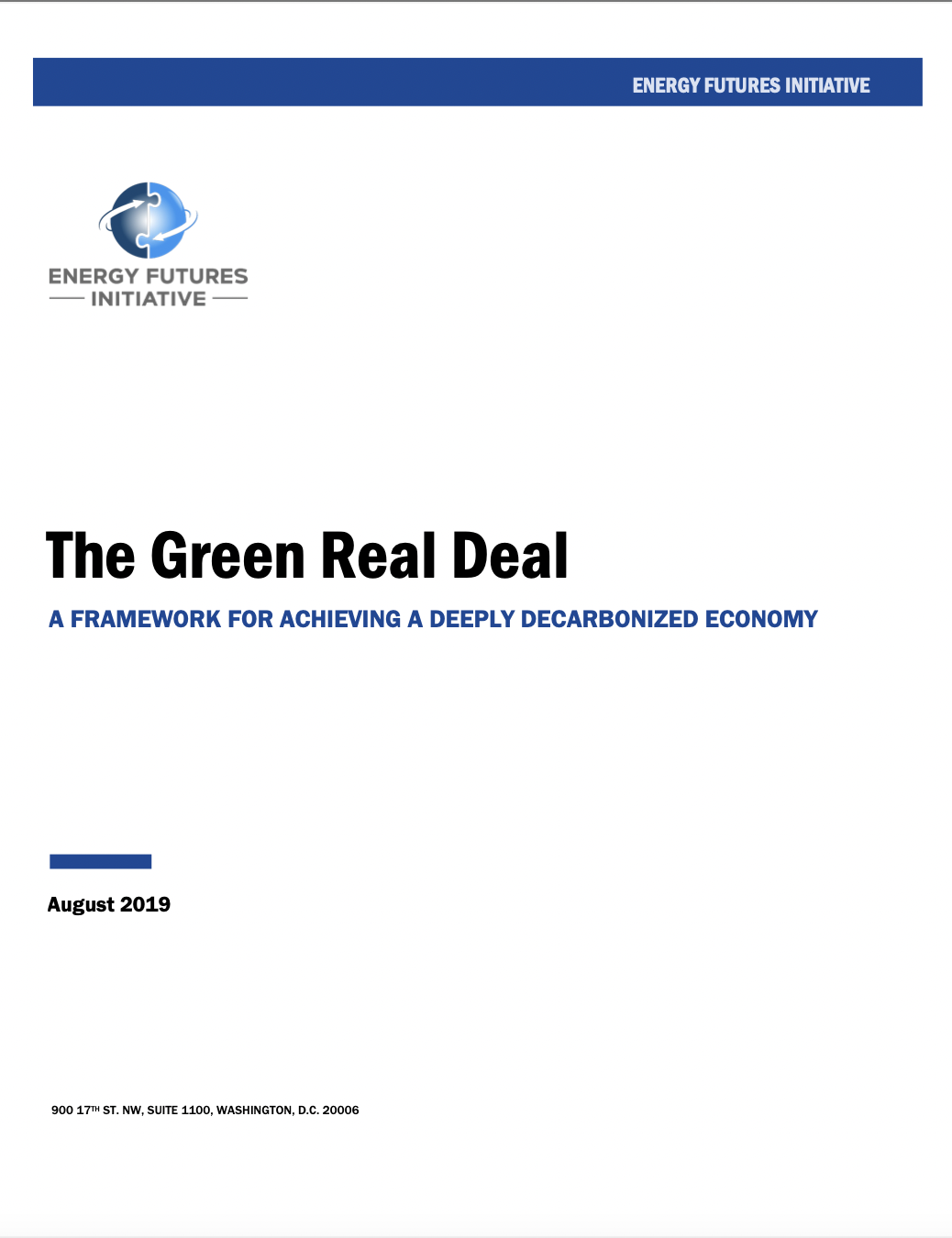 Green Real Deal report cover.
