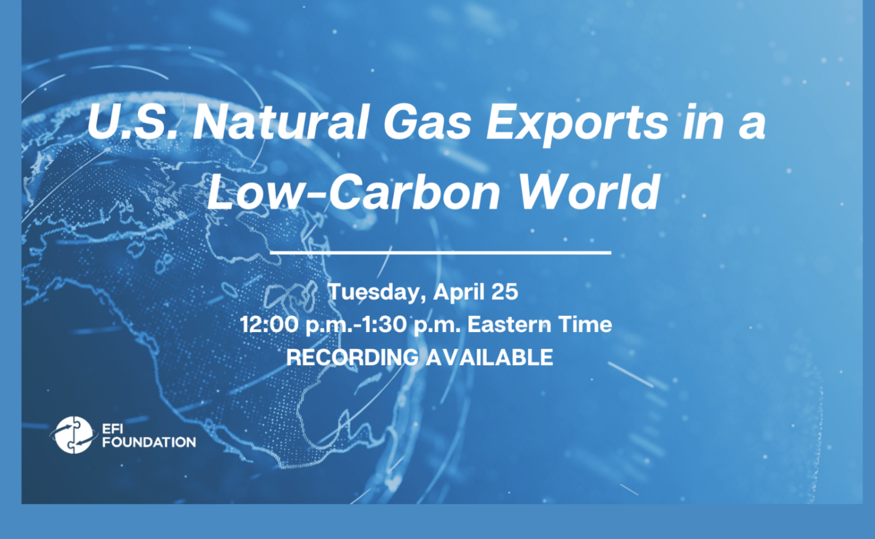 Image of promotional card for April 2023 global gas event.