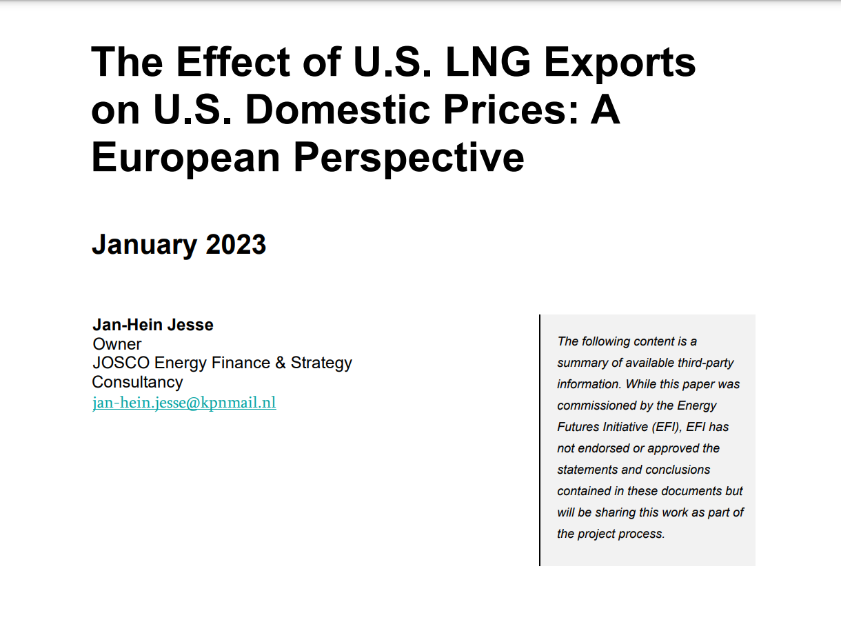 Photo of first white paper for January 2023 global gas event.