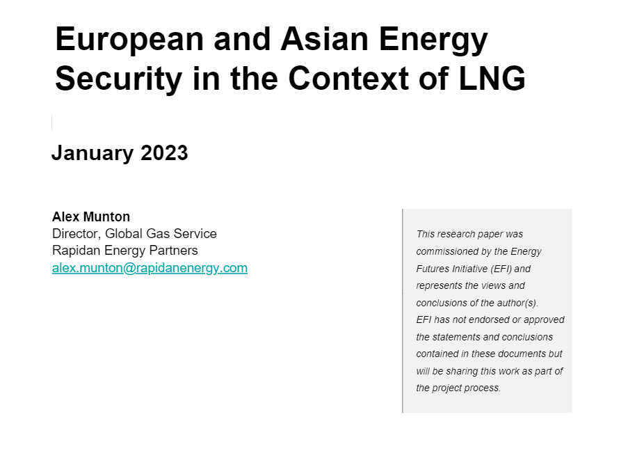 Photo of first page of 3 white paper for January 2023 global gas workshop.